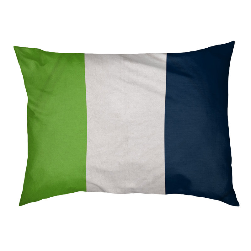 Polyester Pet Bed, Small (28" W x 18" D x 6" H), Green/White/Blue