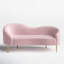 Causeuse courbée en velours 67 po Shurtz-273919138