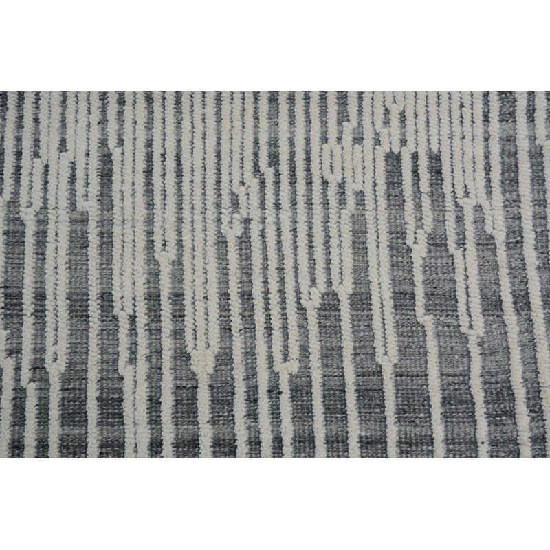 Moroccan Wool Area Rug, Rectangle 10' x 14', No Pattern and Not Solid Color