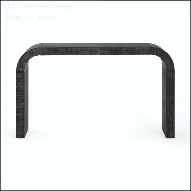 Console de 52 pouces avec rebord courbé et placage de cèdre, Noir