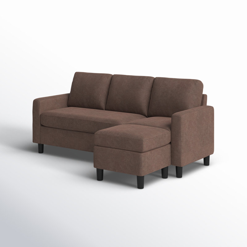 Canapé avec repose-pieds 76,4 po Azura, Mélange de lin café / brun