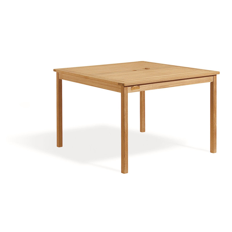 Classic Outdoor Square Teak Dining Table, Natural Teak