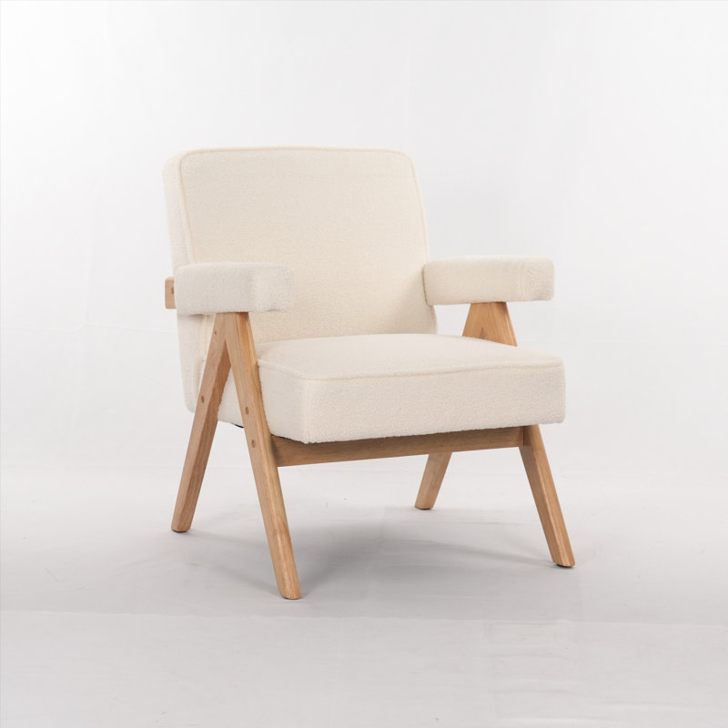 Fauteuil avec coussins moelleux - pour une expérience de détente dans le salon, la chambre à coucher, les pieds et les pièces confortables en bois beige