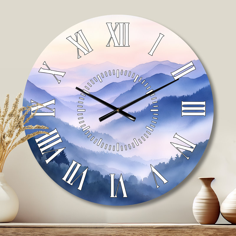 Horloge murale en métal Blue Ridge Mountains in the Morning, Petit
