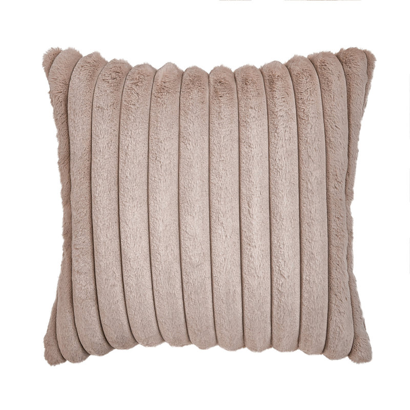 Faux Fur Reversible Throw Pillow, Light Purple, 20"H x 20"W