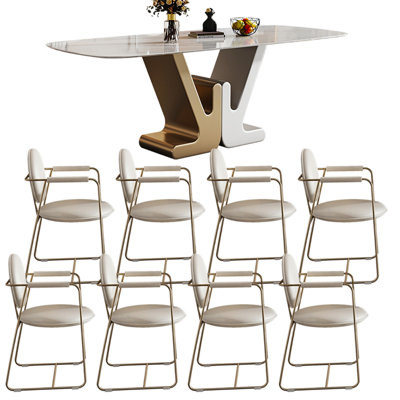 Modern luxury rectangular dining table set