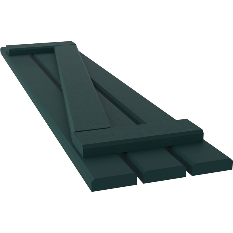 Volets de planche-n-lattes avec barre en Z (par paire) Americraft (2 lattes), Vert thermique, 11 1/2", 45"