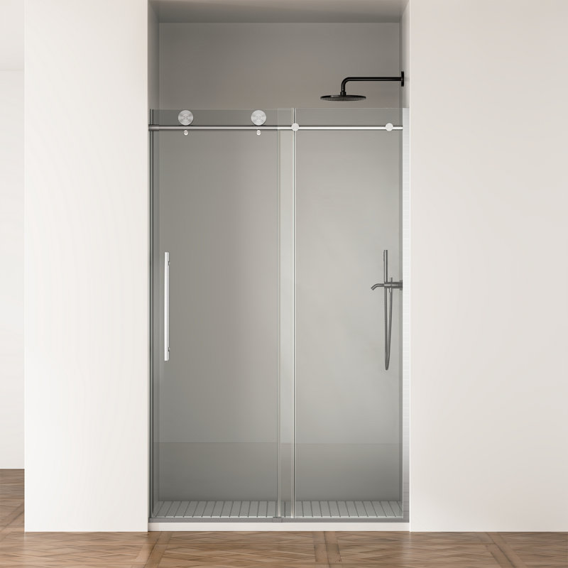 Porte de douche coulissante sans cadre avec revêtement Nano et verre de sécurité