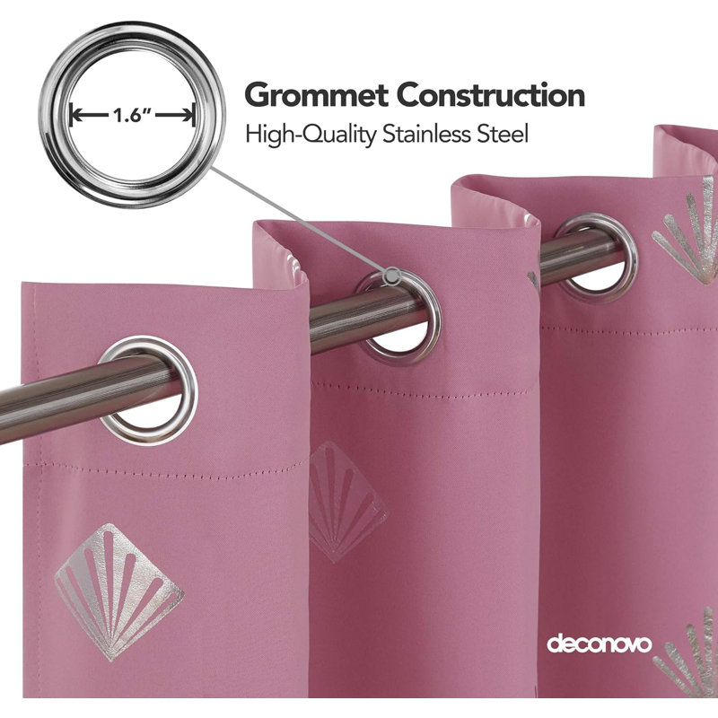 Blackout Curtain Pair, 117cm Wide x 138cm Drop, Dark Pink