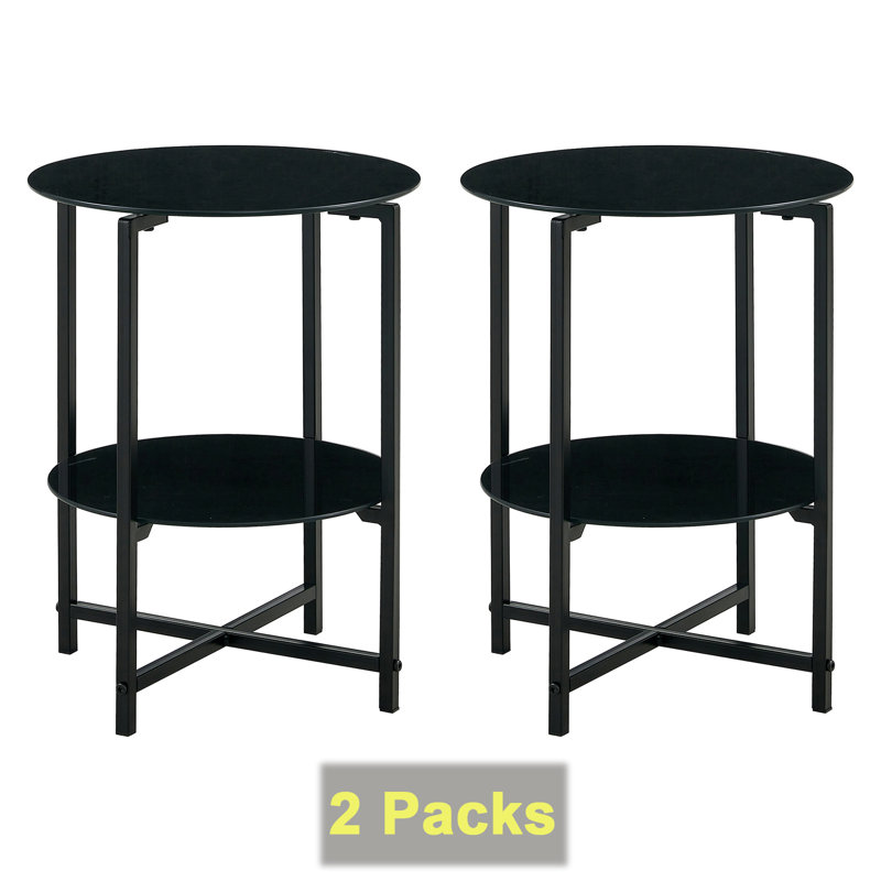 Glass Top End Table Set