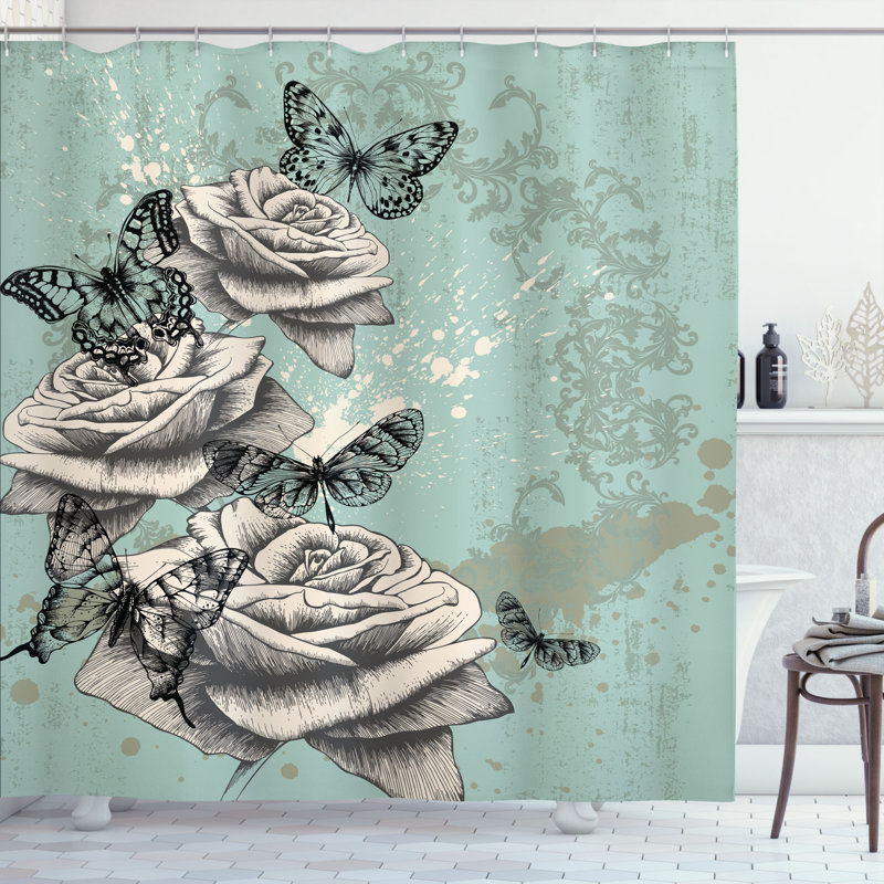 Shower Curtain with Hooks Included, 70" H x 69" W