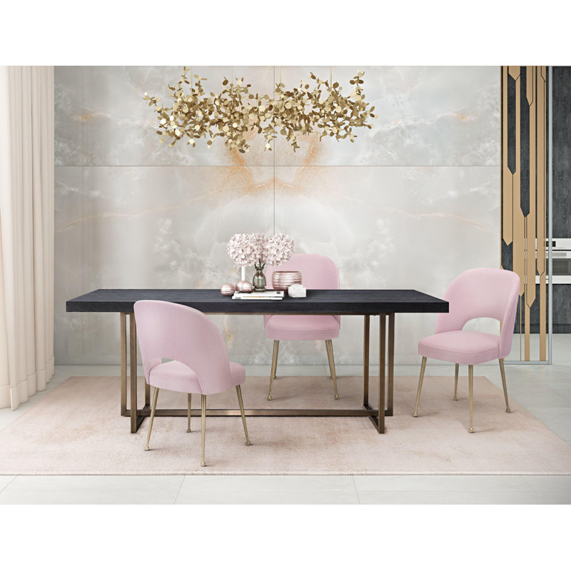 Rizo Cognac Velvet Chair, Blush Velvet