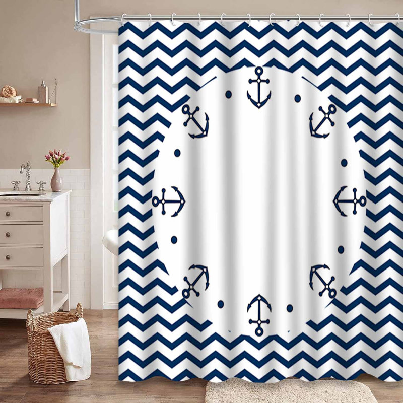 Rideau de douche Tartan Backdrop British Buffalo Blue avec 12 crochets, L 72 po x l 84 po