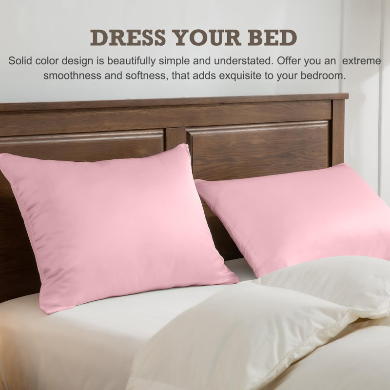 Luxe Mulberry Silk Pillowcases with Hidden Zipper (Set of 2), Almond Blossom, King Pillowcase