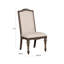 Chaise d'appoint rembourrée en bois naturel avec incrustations en bois naturel de style rustique et ton ivoire