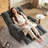 38.19" Wide Chenille Modern Upholstered Manual Swivel Recliner, Standard Recliner, Widened Width, 360° Swivel and Tuxedo Armrests-1478371781