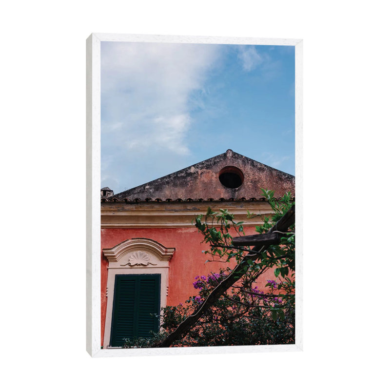 Positano 1 Piece Wall Art on Canvas, 101.6cm H x 66.04cm W x 3.81cm D, White Framed