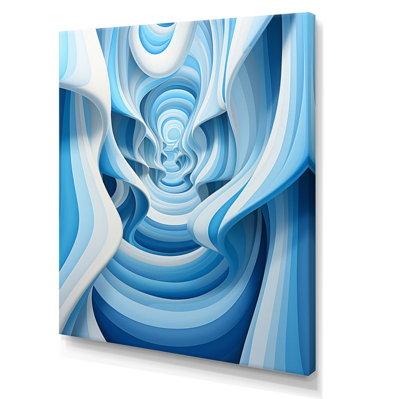 Op Art Blue Focus III - impression, H 40 po x l 30 po x P 1,5 po, Toile tendue