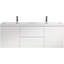 Space-Saving Wall-Mounted Bathroom Vanity With Double Sinks For Modern Bathrooms