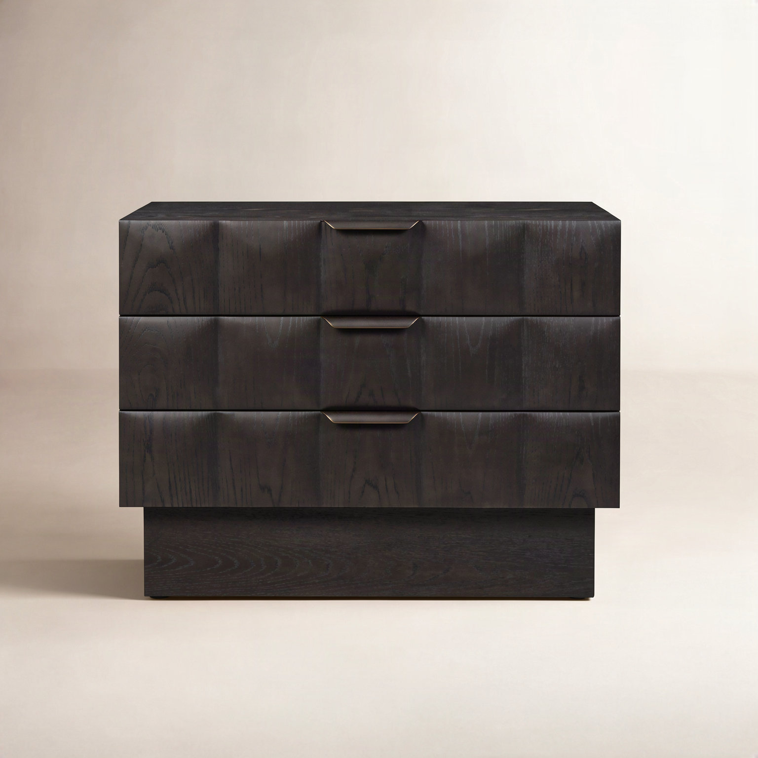 3-Drawer Wood Veneer Nightstand