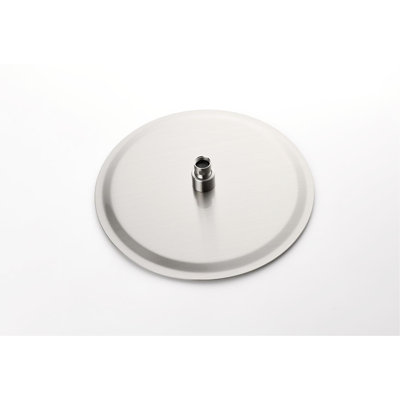 Douche élégante en nickel brossé: tête, douche à main, barre coulissante, jets de corps, bras, boyau, garniture moderne de valve