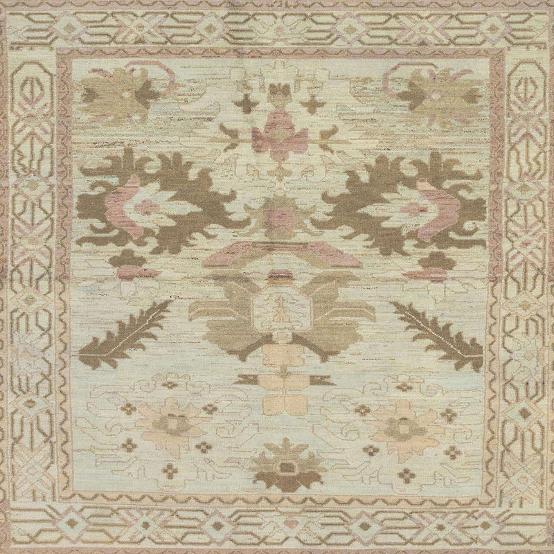 Tapis décoratif multicolore à motif abstrait, Carré de 6 pi