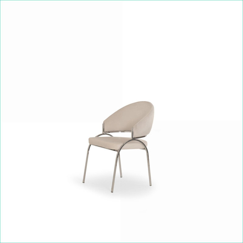 Chaise d'appoint Ruby Modern Contemporary pour adultes, assise en tissu d'ameublement beige avec métal robuste et amp; Pieds en acier