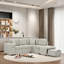Canapé-lit modulaire escamotable avec repose-pieds mobile, ports USB et table rabattable avec porte-gobelets-1010745744