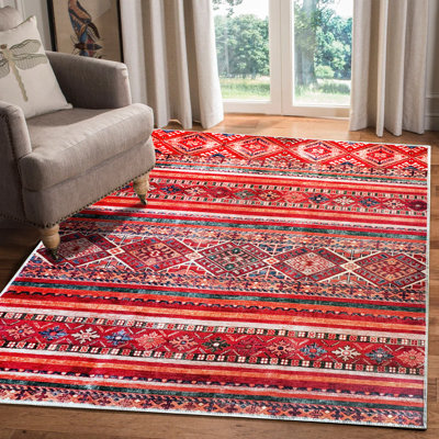 Geometric Cotton and Chenille Flatweave Area Rug