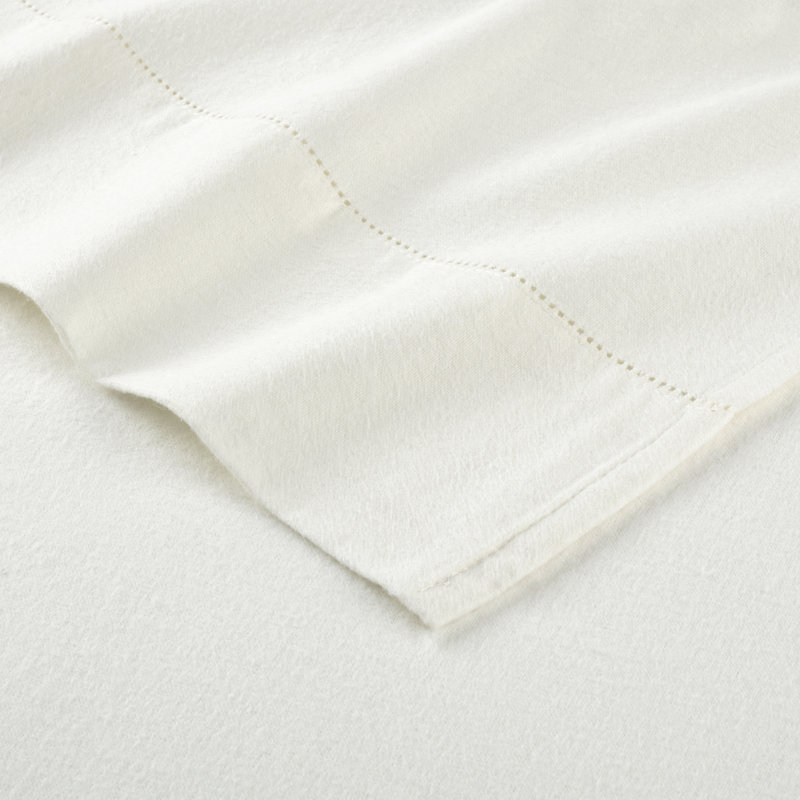 Pointehaven 180 GSM Cotton Pearl Ivory Flannel Deep Pocket 3 pc Sheet Set, Twin Extra Long, Ivory