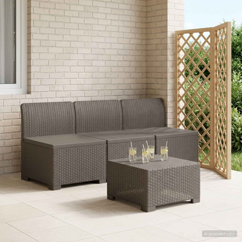 165 cm W Patio Sofa, Light Grey