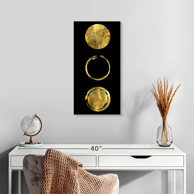 Cercles dorés, H 24 po x l 12 po
