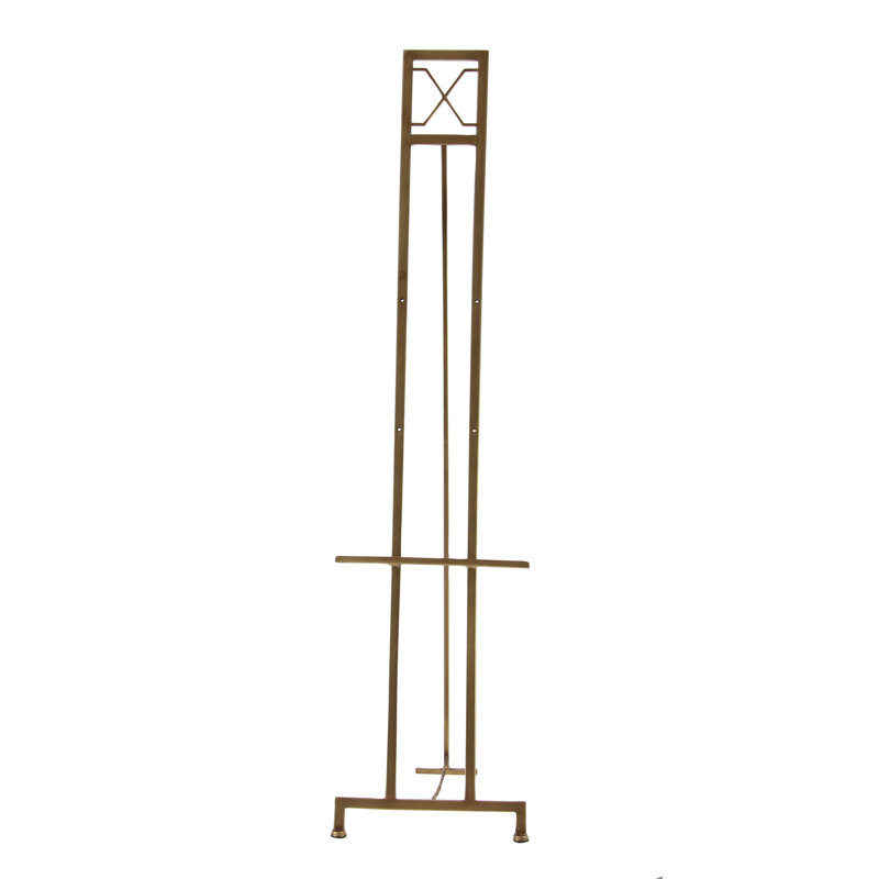 Chifor Metal Free Standing Adjustable Display Stand Easel with Chain Support, 57.20" H x 18.50" W x 15.50" D, Gold