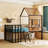 Metal Twin Size Loft Bed With Roof, Window, Guardrail, Ladder Black