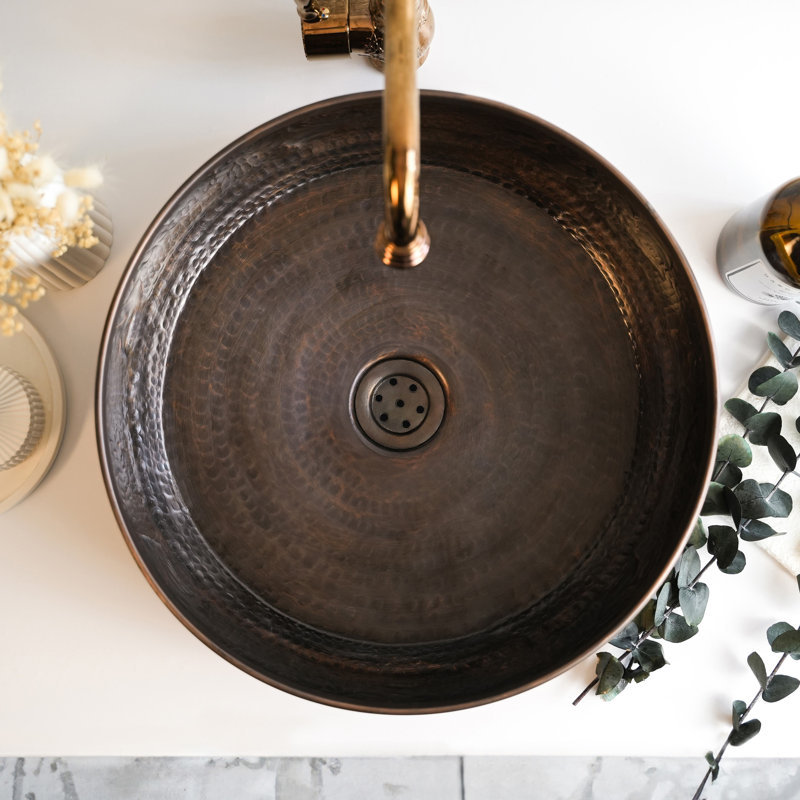 Handmade Hammered Dark Copper Kitchen Sink – Pure Solid Copper by ALFIQ