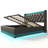 PU Upholstered bed, 360 surround LED function, Buttons/Apps/Remote Control, hydraulic storage bed with USB Type-C charging, Black (No mattress)-1962951514