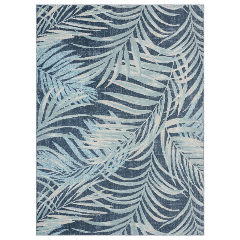 Tommy Bahama Malibu Palm Springs Coastal Indoor/Outdoor Area Rug, Blue/Navy, Rectangle 5'3" x 7'3"