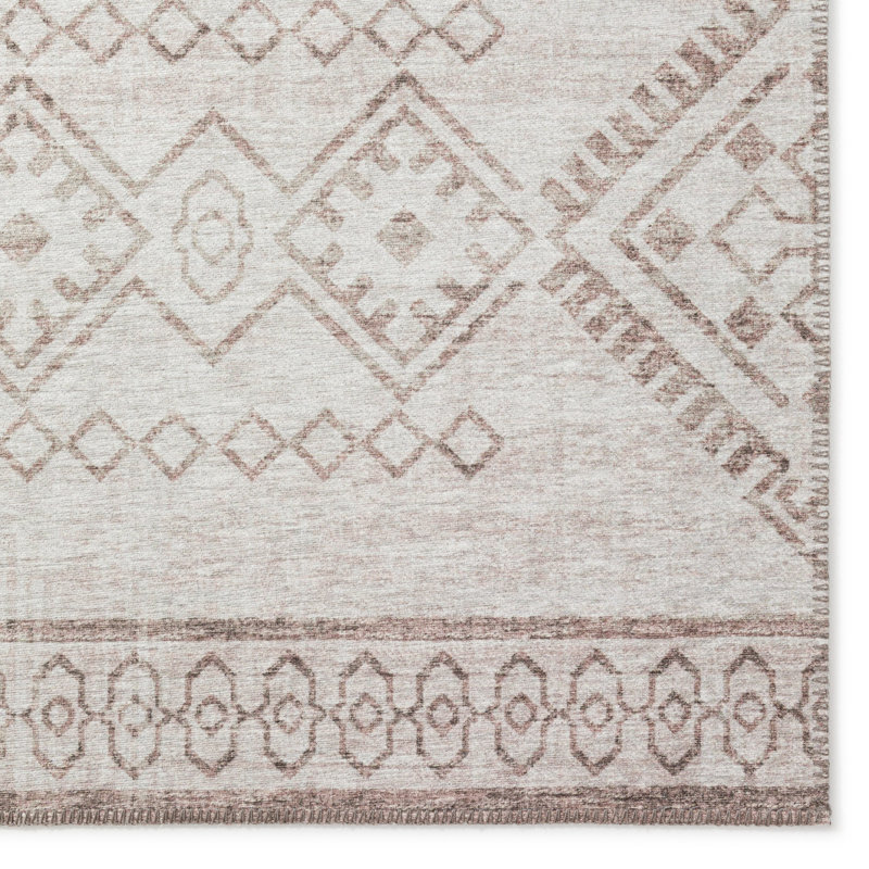 Tapis gris tissé à la machine Ancalin, Rectangle 9 pi x 12 pi