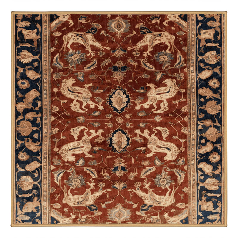 Tapis brun lavable à la machine, Carré 3 pi
