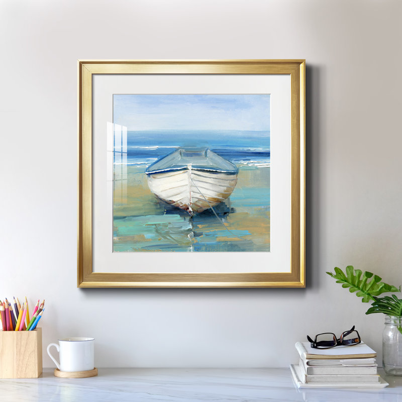 Gui - peinture encadrée, H 17,5 po x l 17,5 po x P 1,5 po, Encadrement doré