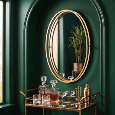 Agniv Iron Oval Wall Mirror