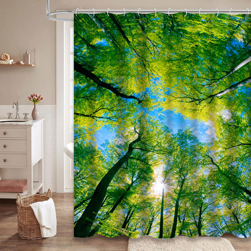 Rideau de douche Green Tree Sky Forest, L 72 po x l 72 po