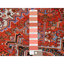 Tapis rouge en laine 10 pi 1 po x 13 pi 2 po Wilburg
