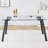 Modern Minimalist Dining Table for Restaurants and Living Rooms, with tempered glass tabletop and  metal legs,dinning table,dining room table-477241031-477241146-496437343