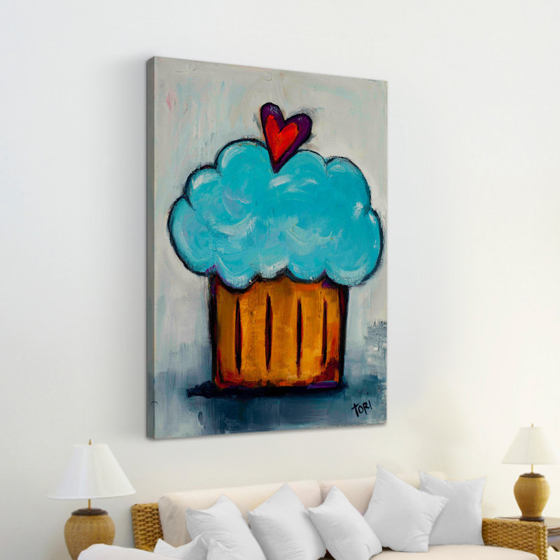 Blue Cupcake by Tori Campisi - Wrapped Canvas Painting, 152 cm H x 102 cm W
