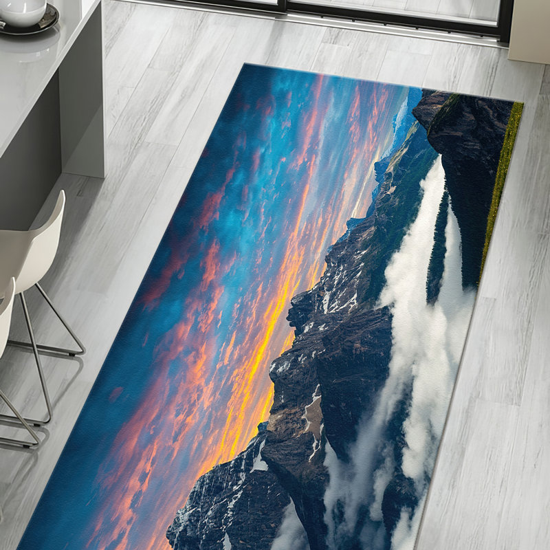 Floral Medley Non-Woven Soft Type Printed Rug Perfect for Adding a Touch of Nature-Inspired Beauty to Your Home Decor
