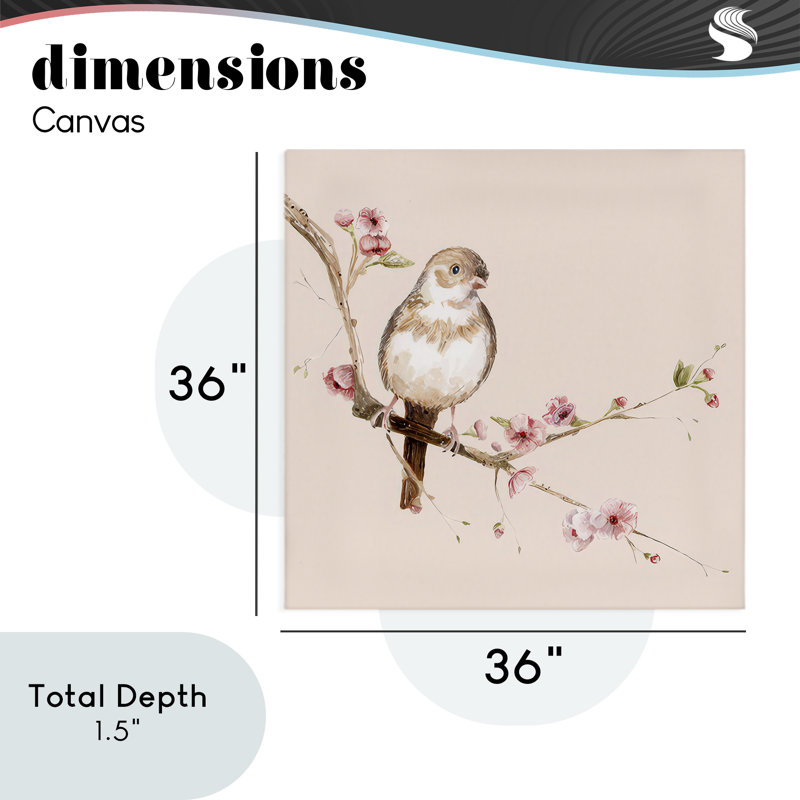 Sweetest Bird, toile par Lisa Wehmeyer, H 36 po x l 36 po