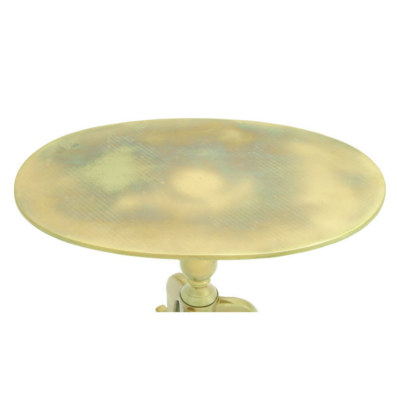 Aluminum Small Accent Table 19" x 12" x 21", Gold