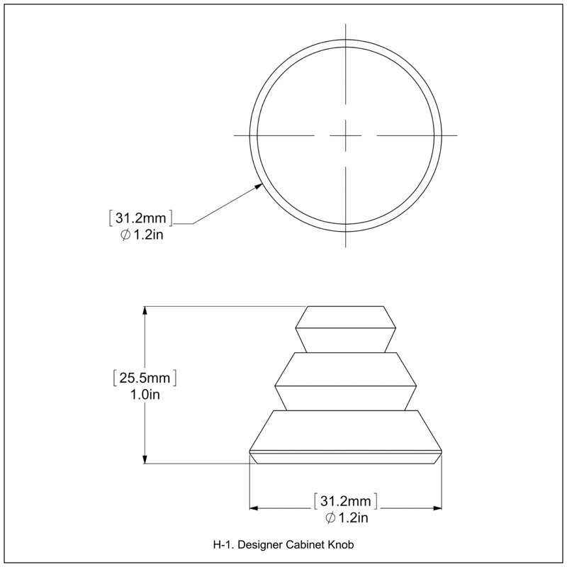 Universal Circle Conical Knob, Antique Brass