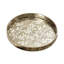Aleanna 2 piece Decoration Tray for Living Room Decor, Champagne Plastic Mirror Round Serving Tray